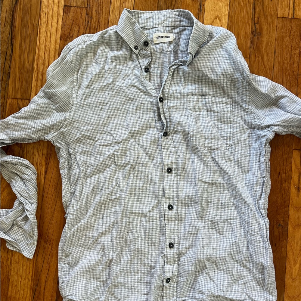 Taylor Stitch- 100% Linen Jack shirt in Ash Gingham -L